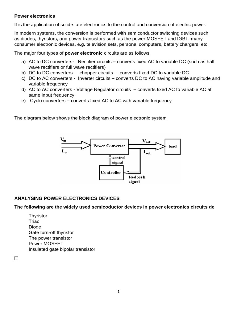 Power Electronics Notes Introduction | PDF | Power Electronics | Rectifier