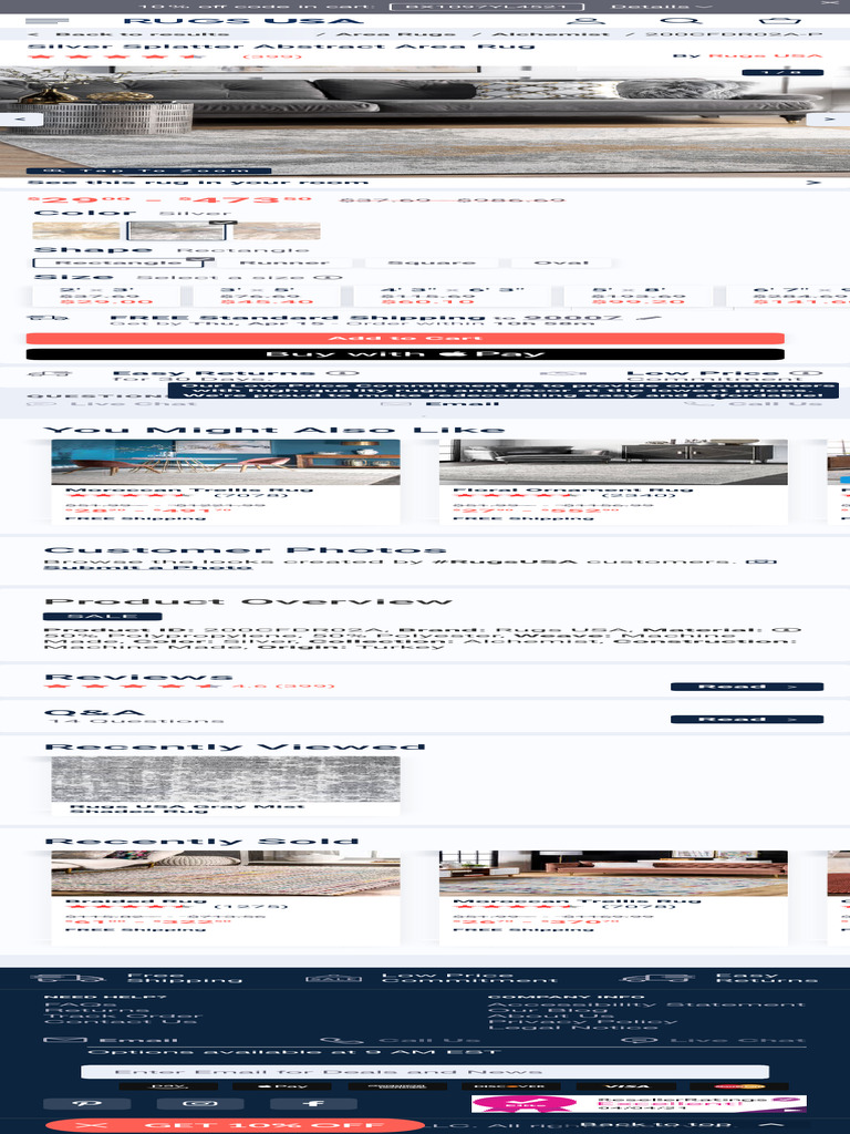 Alchemist Splatter Abstract Silver Rug | PDF