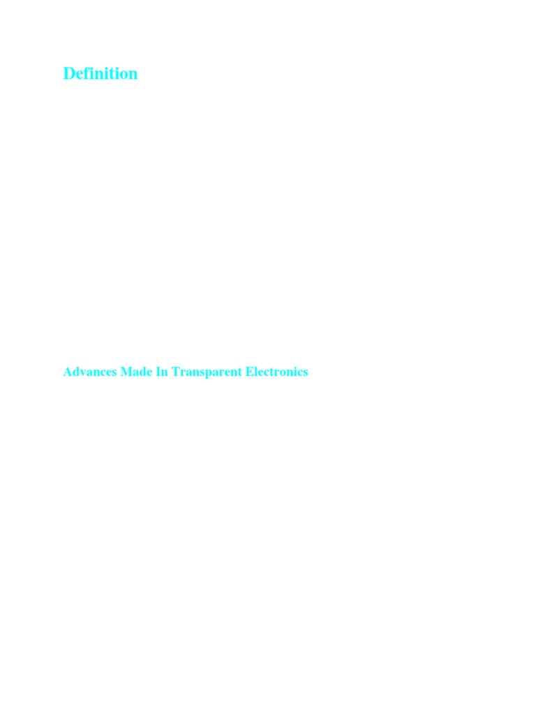 Breakthrough in Transparent Transistors | PDF | Transistor | Electrical ...