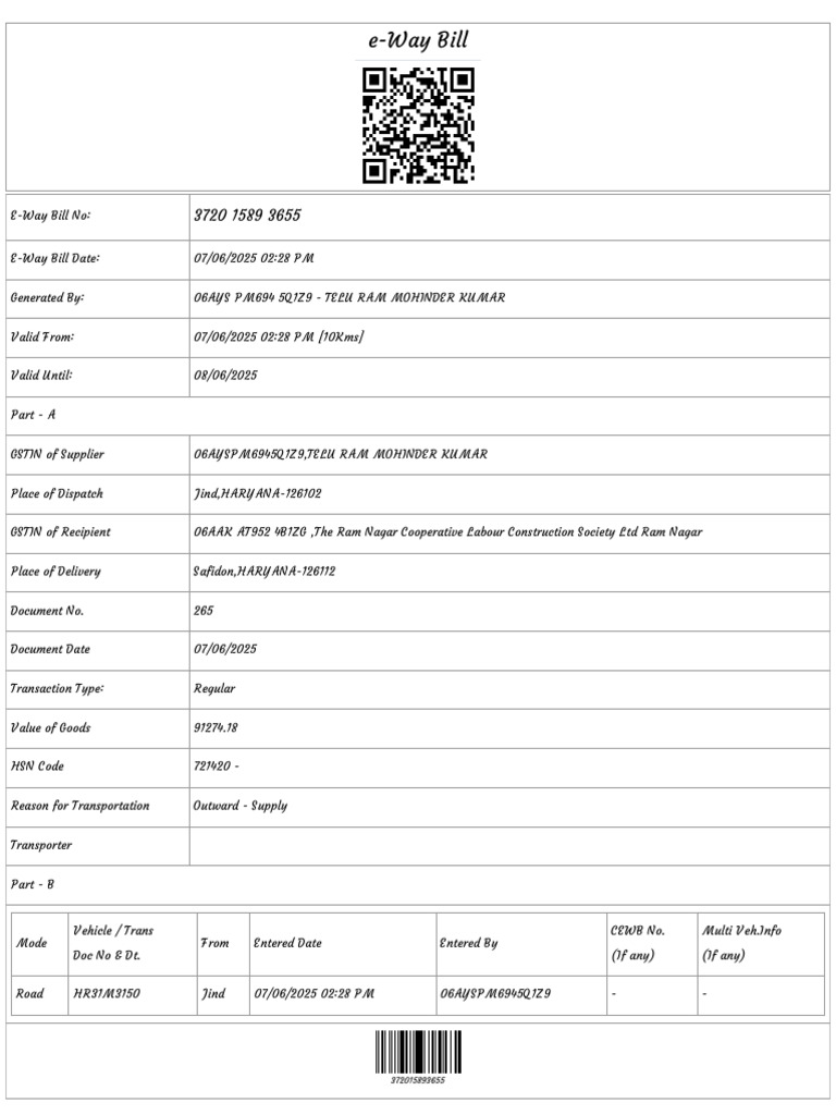 E Way Bill System