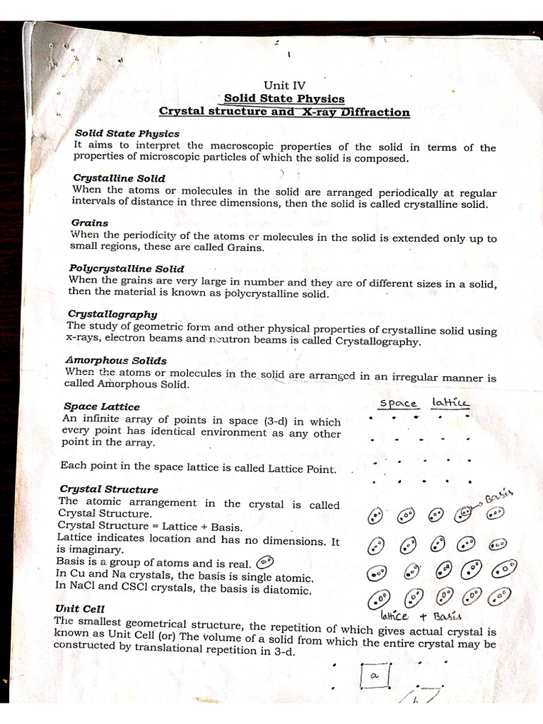 Engineering Physics Unit 2 Crystallography and X-Ray Diffraction | PDF