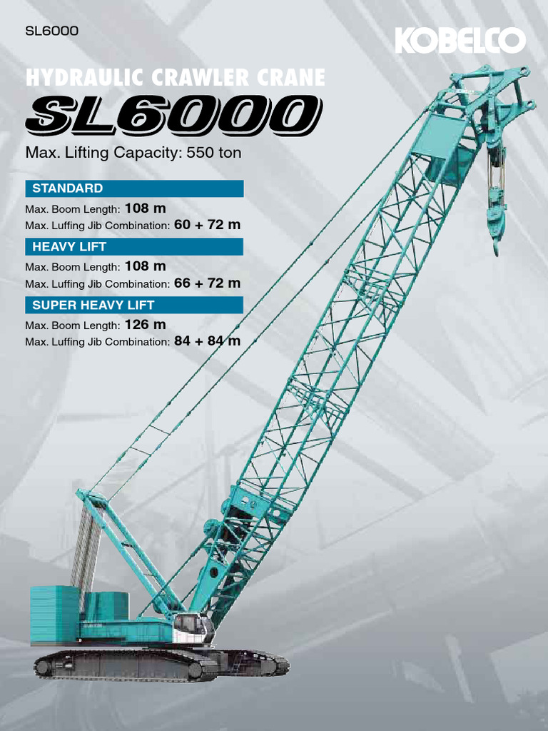 Kobelco Crawler Cranes Spec Ad0a4b | PDF | Crane (Machine)