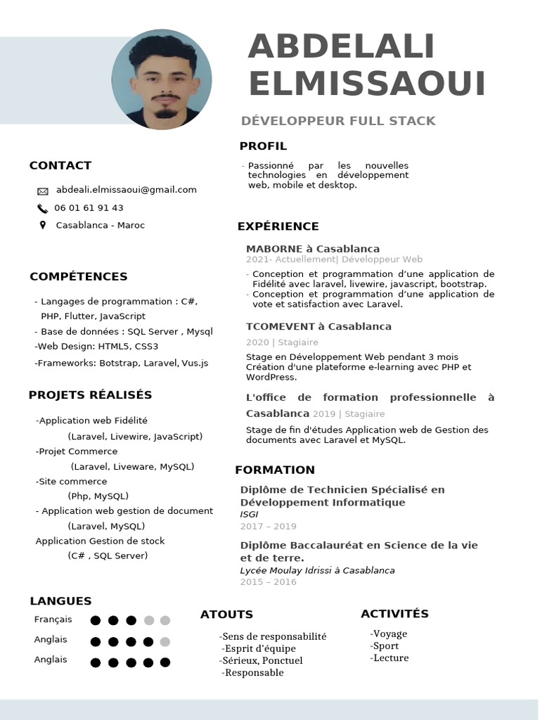 Modèle CV Développeur Full Stack | PDF | Internet | Internet et Web