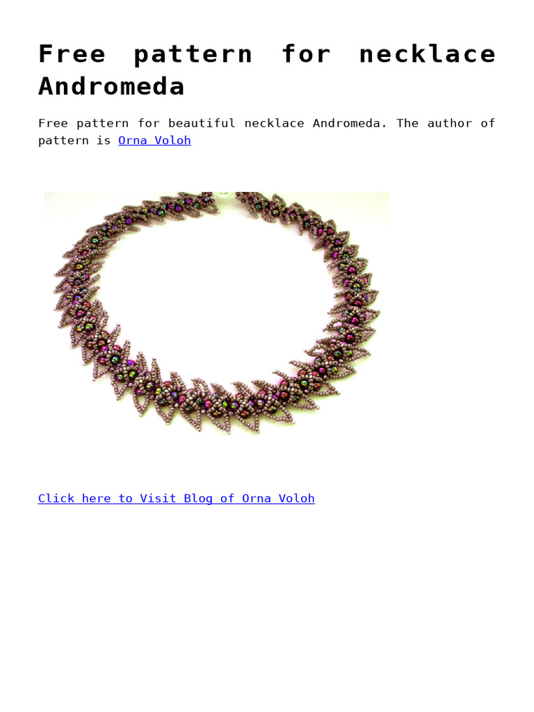 Free Andromeda Necklace Pattern | PDF