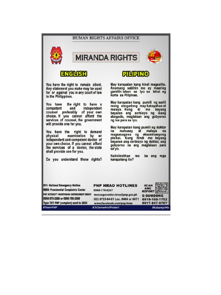 Miranda Rights | PDF