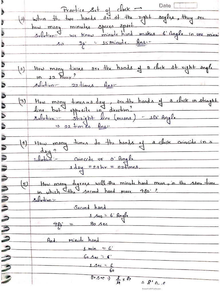 Reasoning Clock Practice Questions | PDF