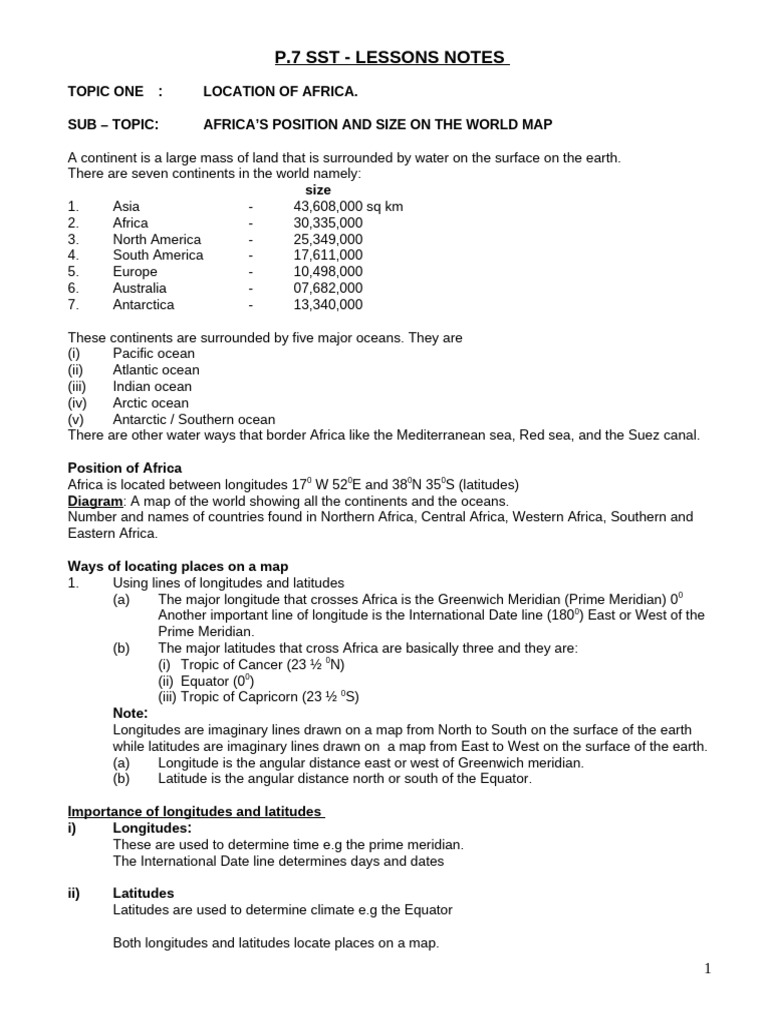p.7 SST Lesson Notes Full Year I - III | PDF | Volcano | Temperate Climate