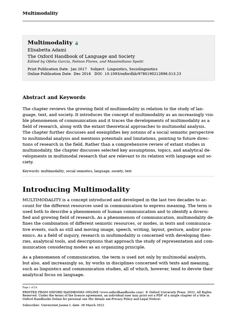 Understanding Multimodality in Communication | PDF | Semiotics ...