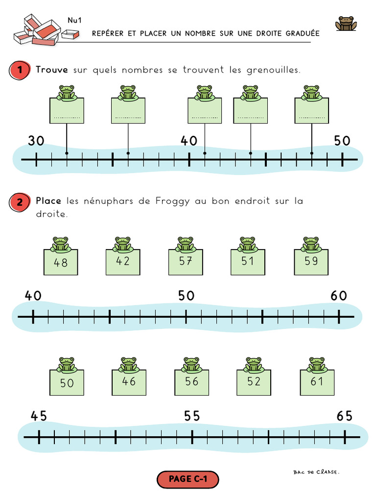 Exercices de droite graduée CE1 | PDF