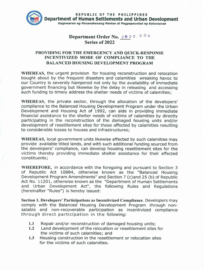 Emergency Housing Compliance Program | PDF