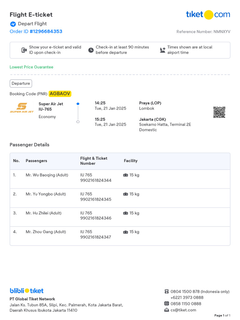 Flight Ticket Details for Mr. Wu et al. | PDF | Toxicity