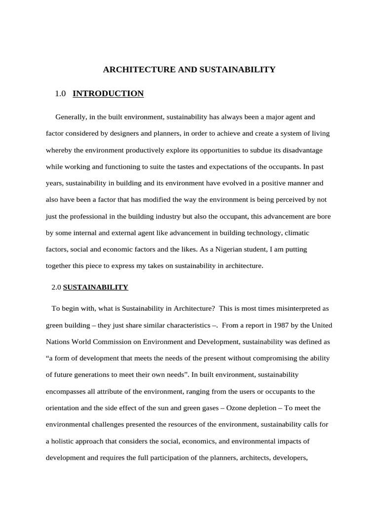 Architecture and Sustainability | PDF | Sustainability | Building Materials