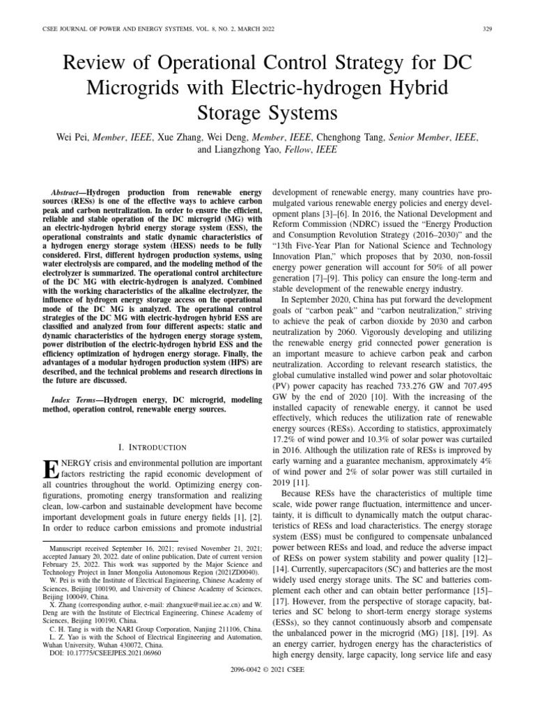 Review of Operational Control Strategy For DC Microgrids With Electric ...