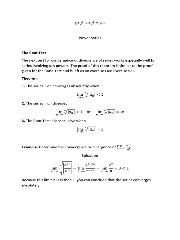The Root Test | PDF
