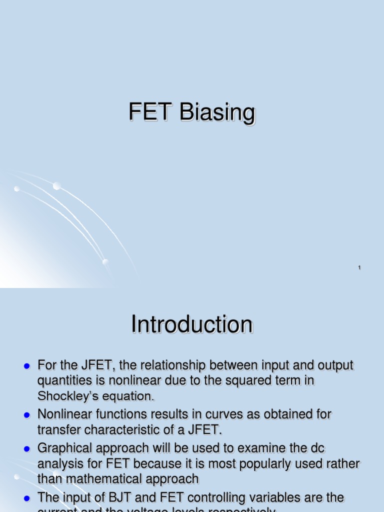 FET Biasing PDF Field Effect Transistor Mosfet