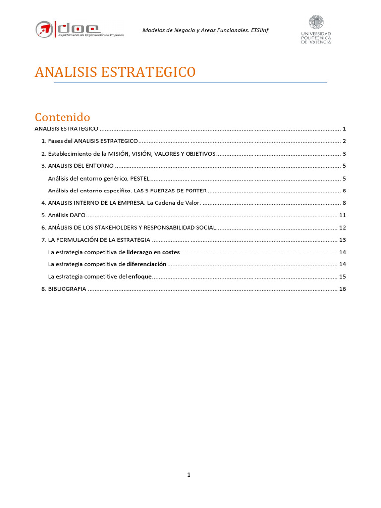 Análisis Estratégico de Negocios | PDF | Business | Análisis FODA