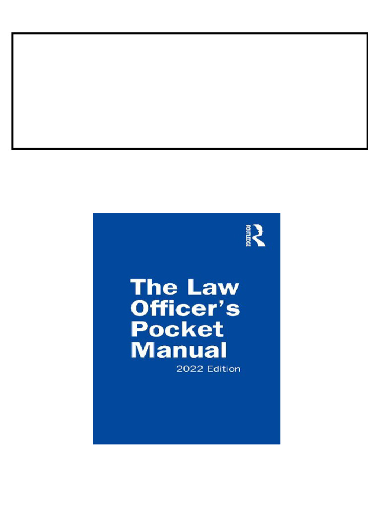 The Law Officer #39 s Pocket Manual: 2022 Edition John G Miles download