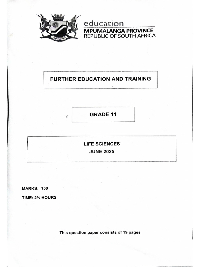 GRADE 11 LIFE SCIENCE EXAM GUIDELINES 2025 visual data 7