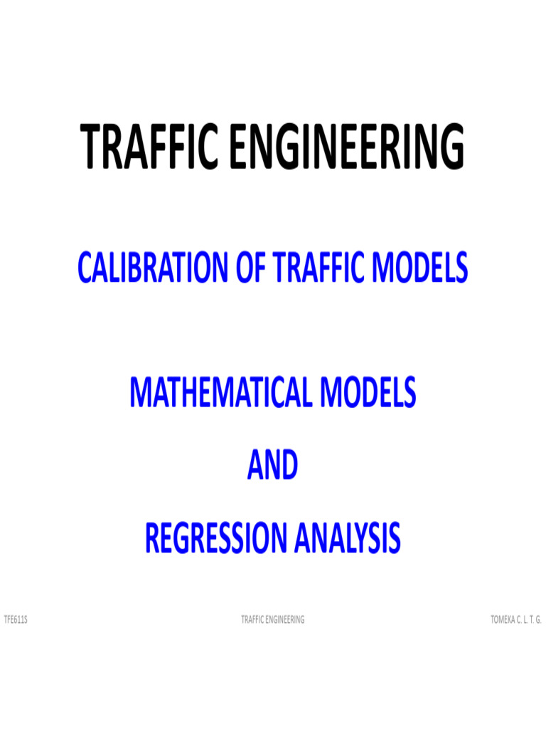 Traffic Engineering Regression Models | PDF | Errors And Residuals ...
