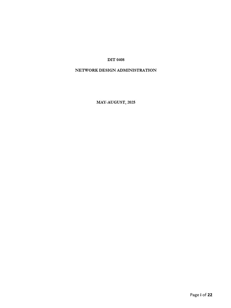 Network Design Administration Overview | PDF | Computer Network ...