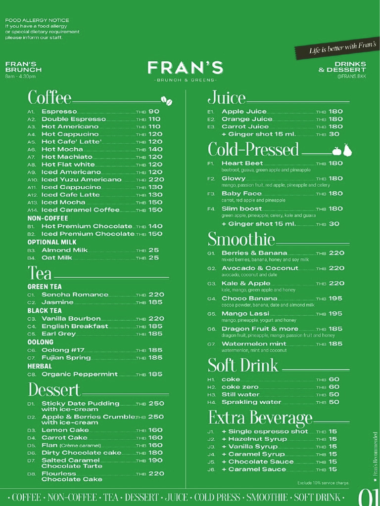 Fran's Menu | PDF