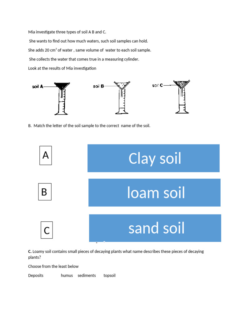 Mia Investigate Three Types of Soil A B and C | PDF