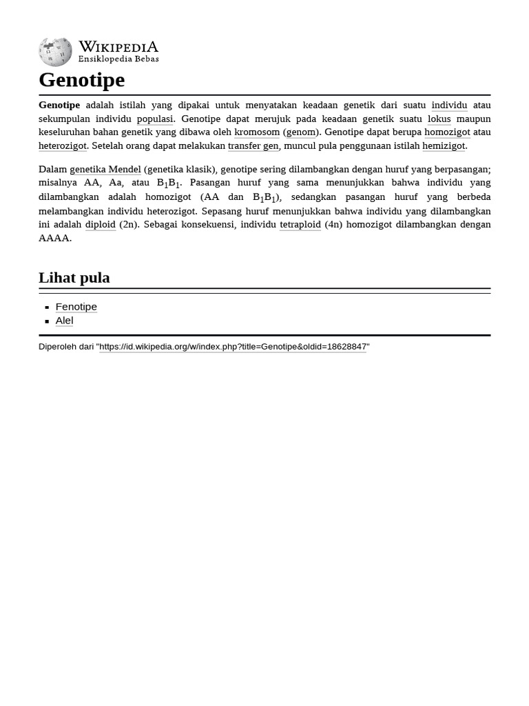 Genotipe Bahasa | PDF