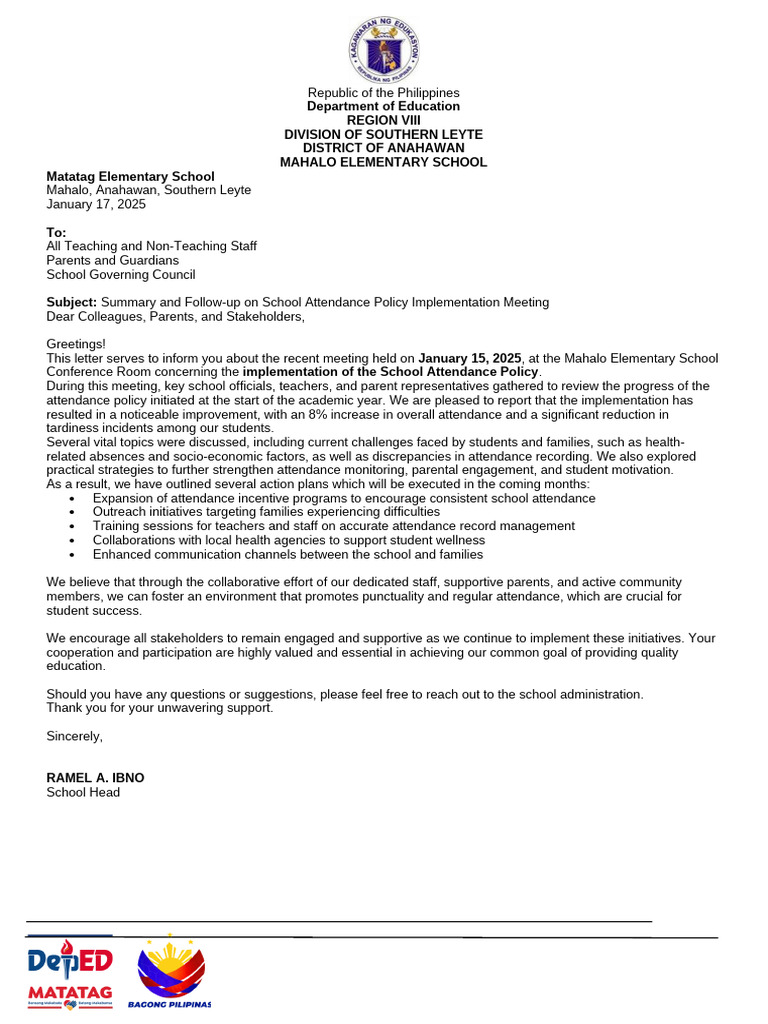 School Attendance Policy Meeting Summary | PDF | Teachers | Social ...