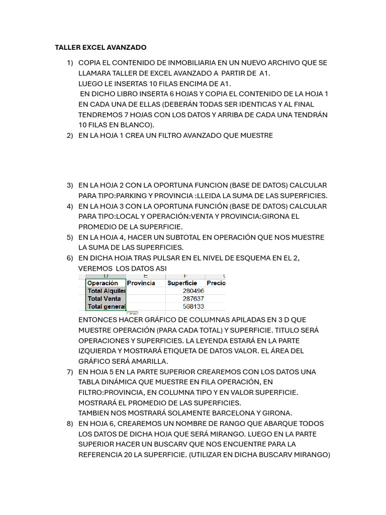 Taller de Excel Avanzado: Guía Completa | PDF | Microsoft Excel