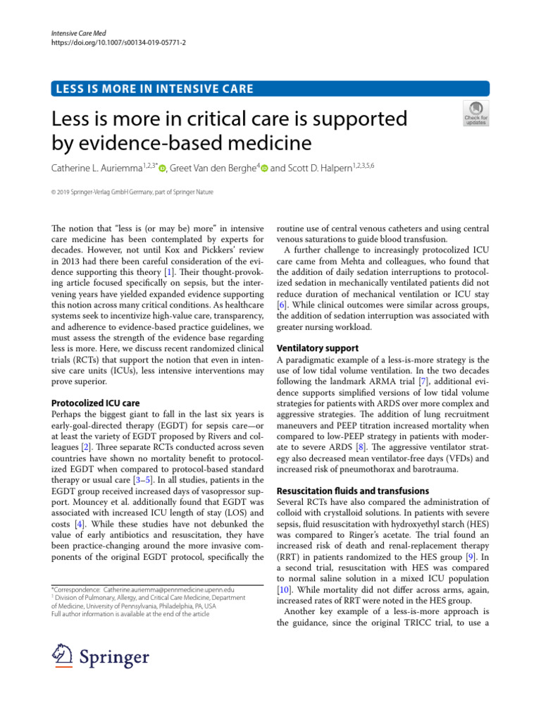 10.1007@s00134 019 05771 2 | PDF | Intensive Care Medicine | Sepsis