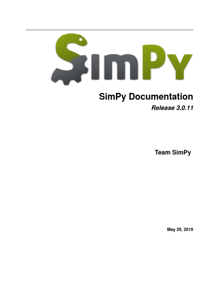 SimPy 3.0.11 Documentation Guide | PDF | Subroutine | Simulation