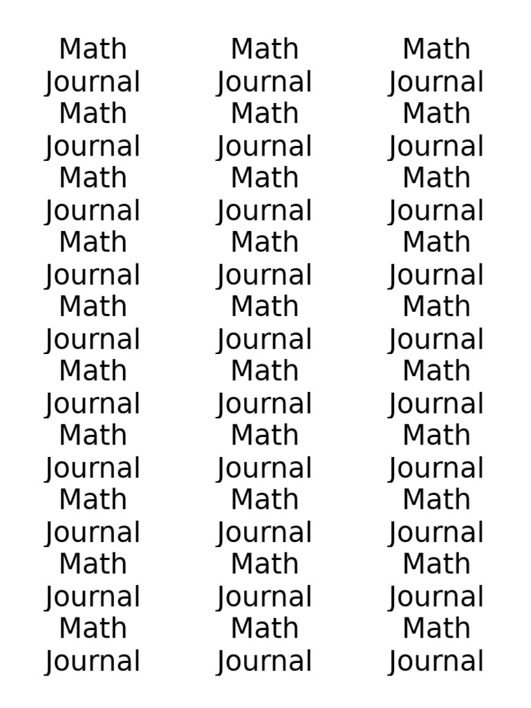 Math Journal Labels | PDF