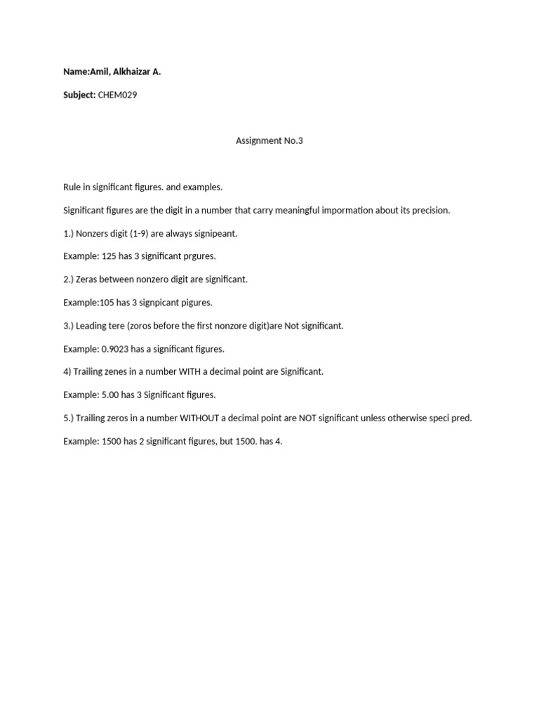 Chem Assignment 3 | PDF