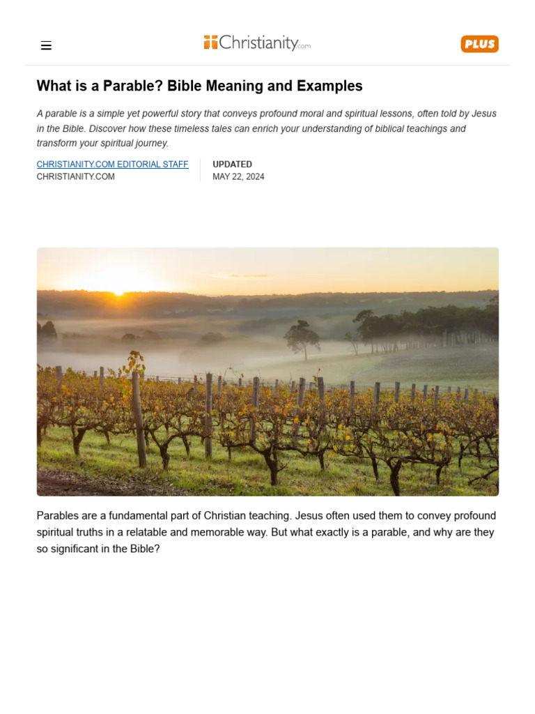 Understanding Biblical Parables Explained | PDF | Parables Of Jesus ...