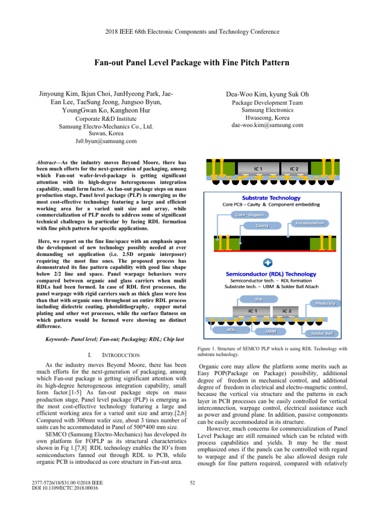 Fan-Out Panel Level Package With Fine Pitch Pattern | PDF | Printed ...