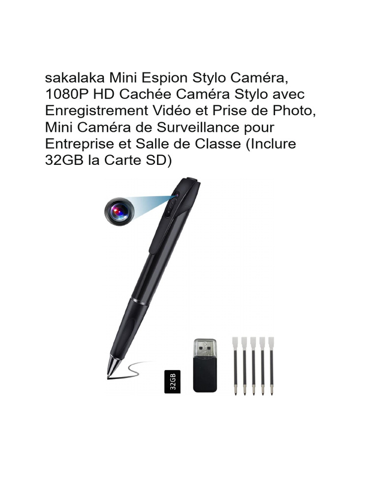 Stylo Caméra Espion 1080P HD | PDF