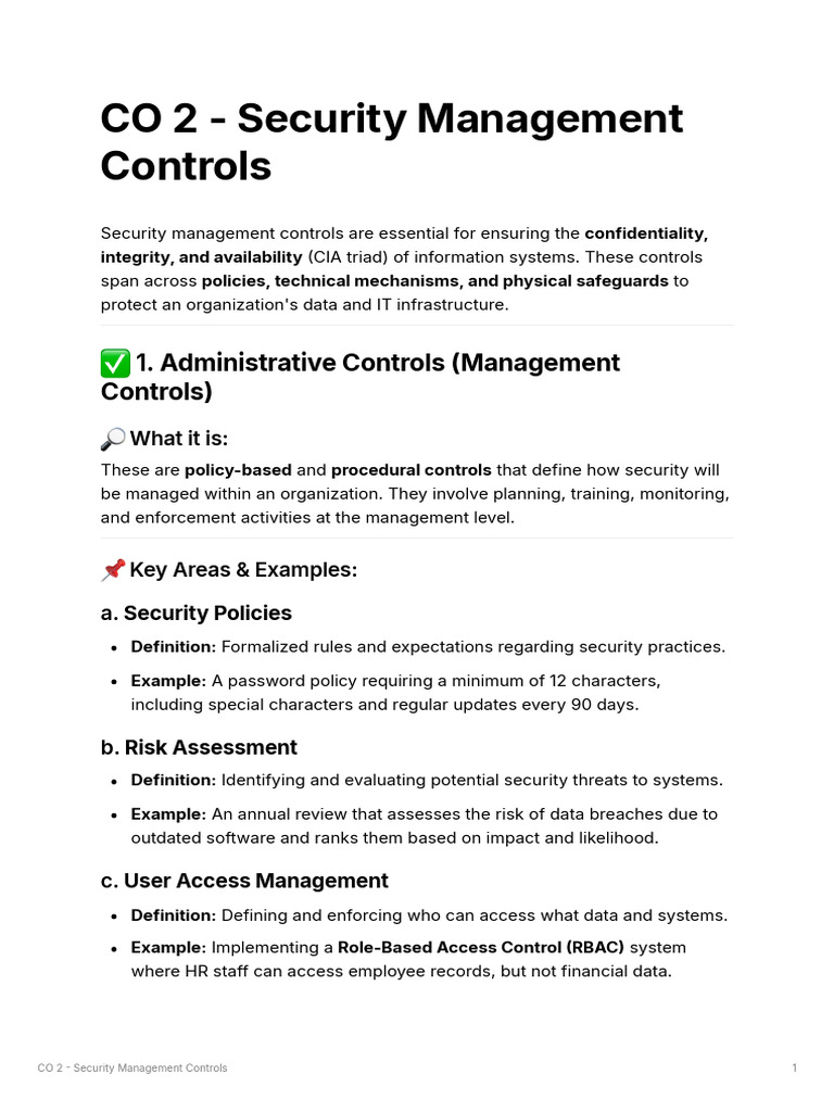 Security Management Controls | PDF | Information Security | Security