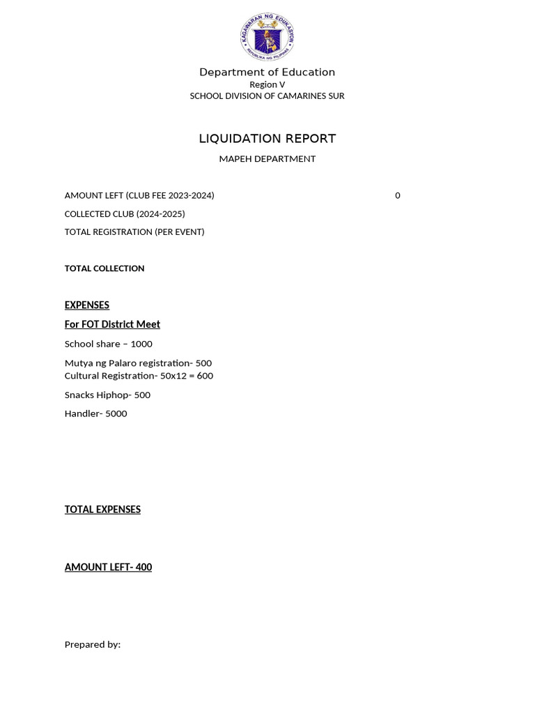 Liquidation Report | PDF