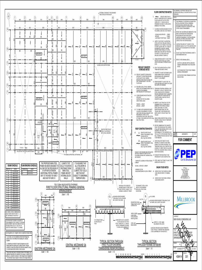First Floor Structural Framing Plan | PDF | Framing (Construction ...
