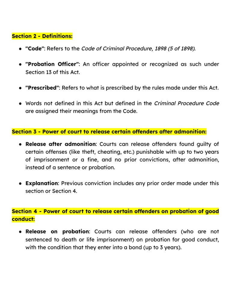 Probation Of Offenders Act Pdf Probation Crimes