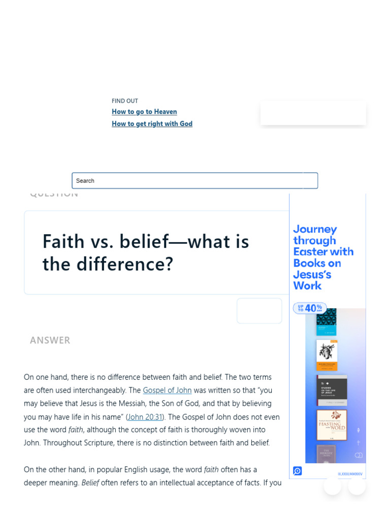 Understanding Faith and Belief | PDF | Faith | Gospel Of John