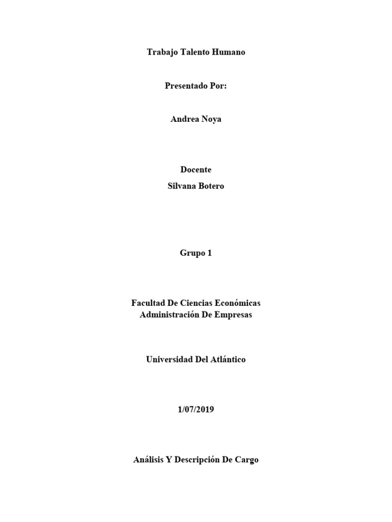 Trabajo Talento Humano 1 | PDF | Globalización | Conocimiento