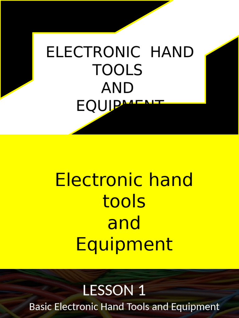 Essential Electronic Hand Tools Guide | PDF