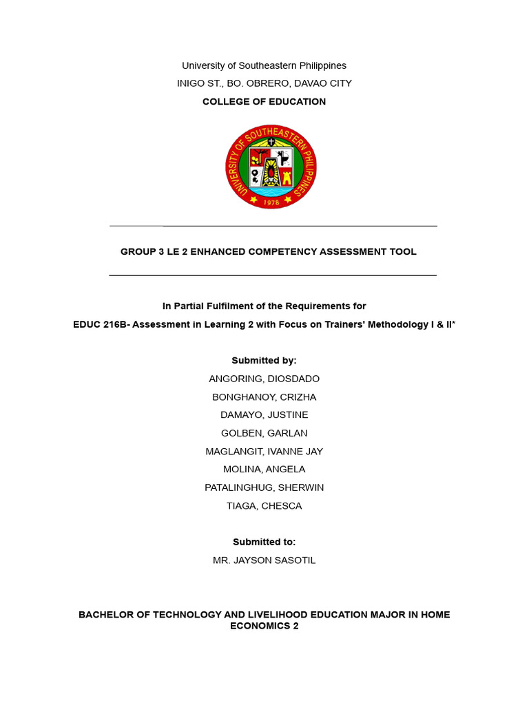 Competency Assessment Tool Group 1 Pdf