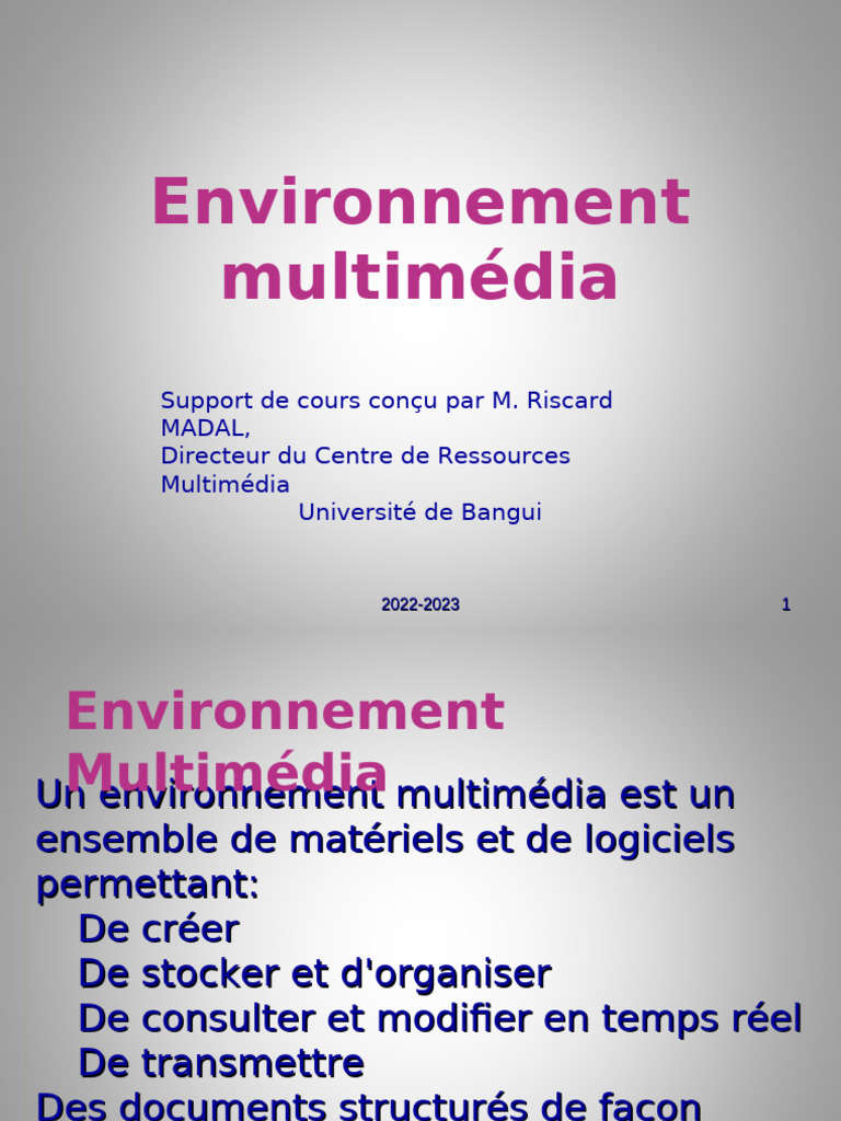 Environnement Multimedia | PDF | Son | XML