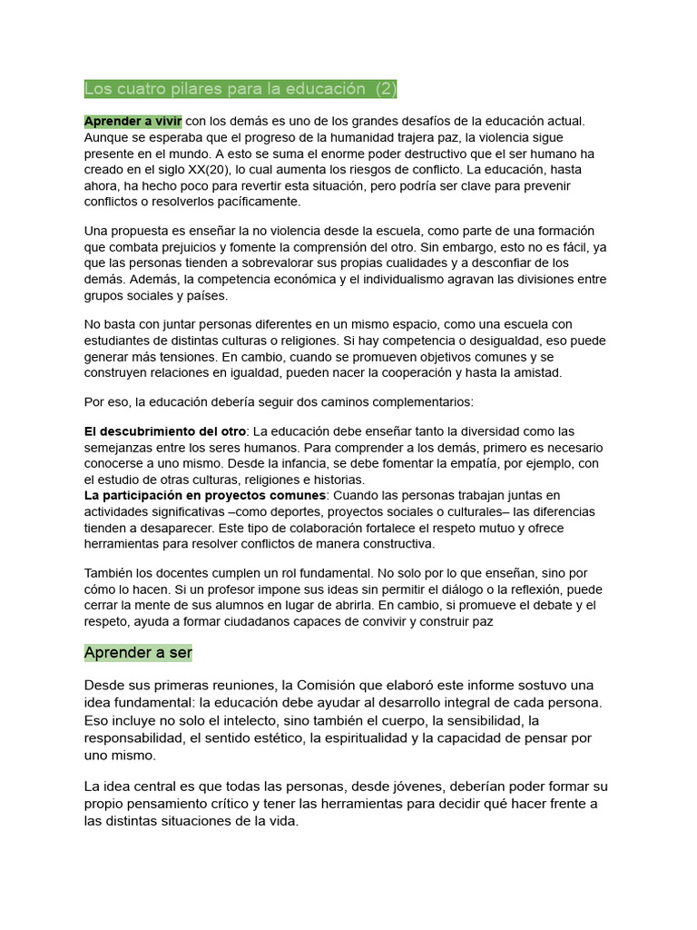 Educación para la convivencia y paz | PDF | Aprendizaje | Pensamiento