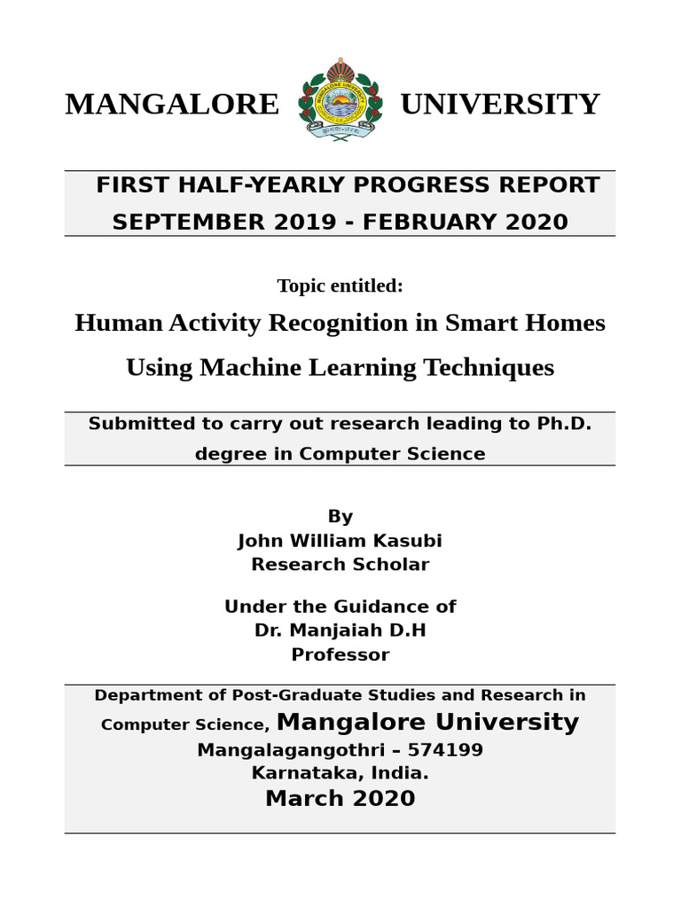 PhD Progress Report: Human Activity Recognition | PDF | Statistics ...