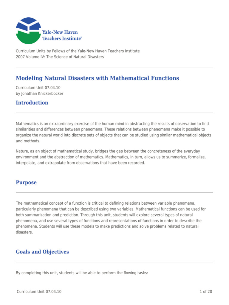 Modeling Natural Disasters with Math | PDF | Moment Magnitude Scale ...