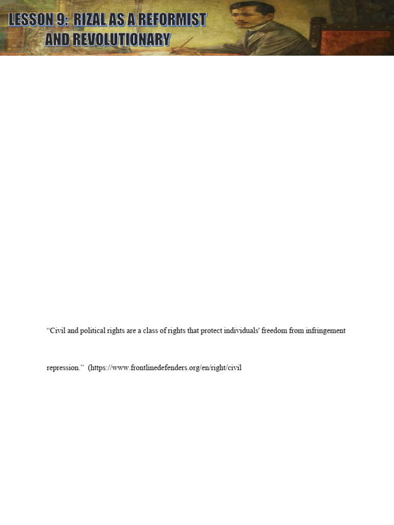 Rizal: Reformist vs. Revolutionary Insights | PDF | Civil And Political ...
