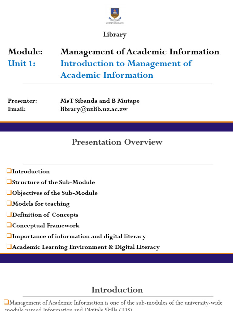 Academic Information Management Skills | PDF | Information Literacy ...